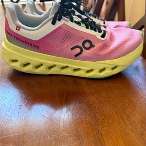 On Running Women's Athletic Shoes in Pink and Lime